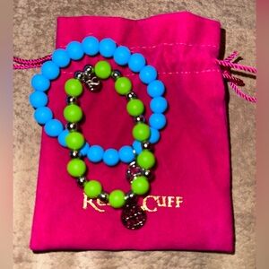 2 rustic cuff beaded bracelets